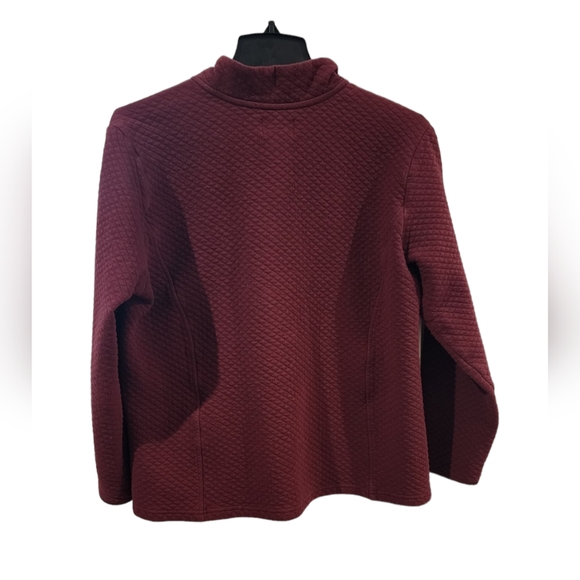 Blue Mountain 1/4 zip pullover sweater | Woman's Large | Maroon | - Picture 2 of 7